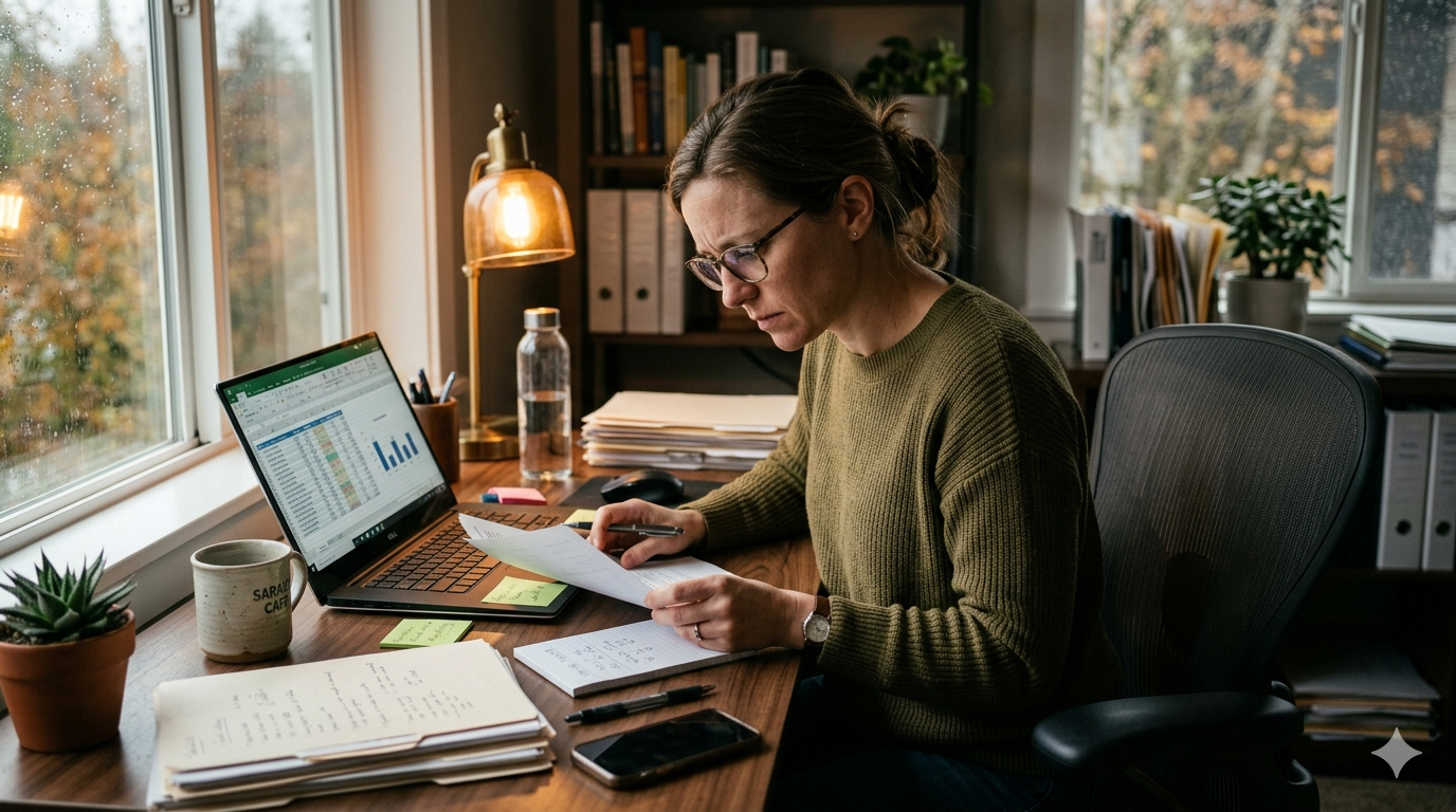 business owner calculating the true cost of a bad hire at a desk
